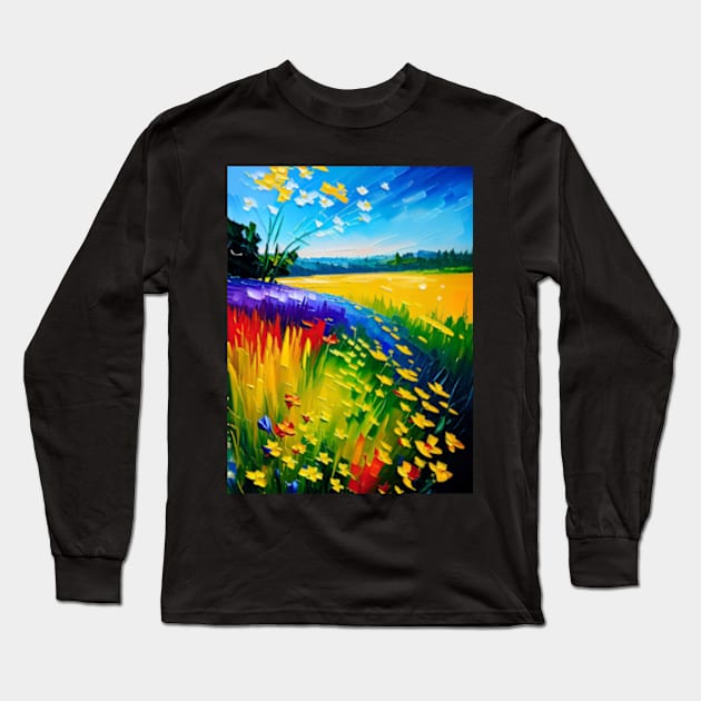 Wildflowers Long Sleeve T-Shirt by ArtFactoryAI